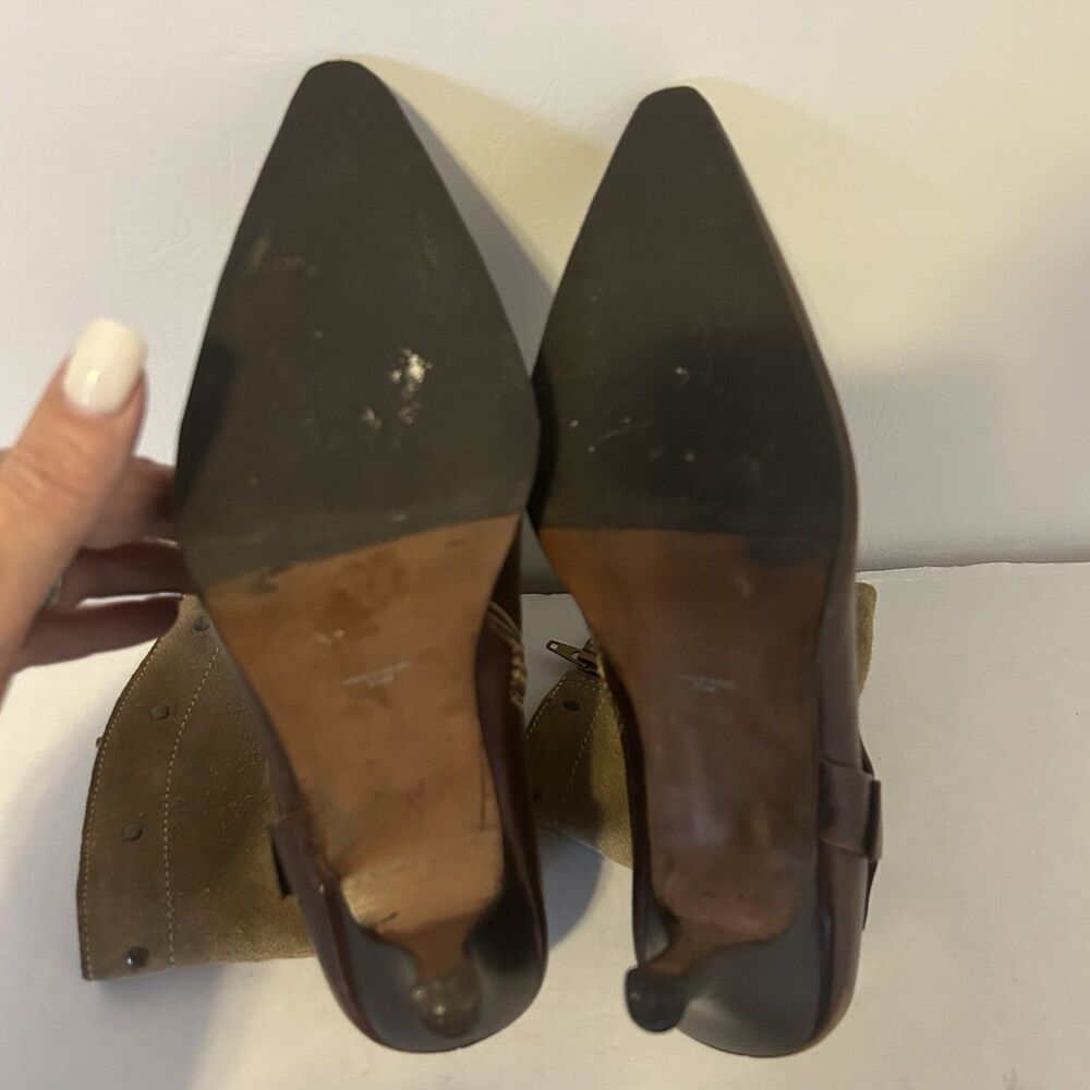 Matisse Flash Natural Suede Leather Pointed Mid-Calf Boots Western Size 8.5 - Picture 8 of 11